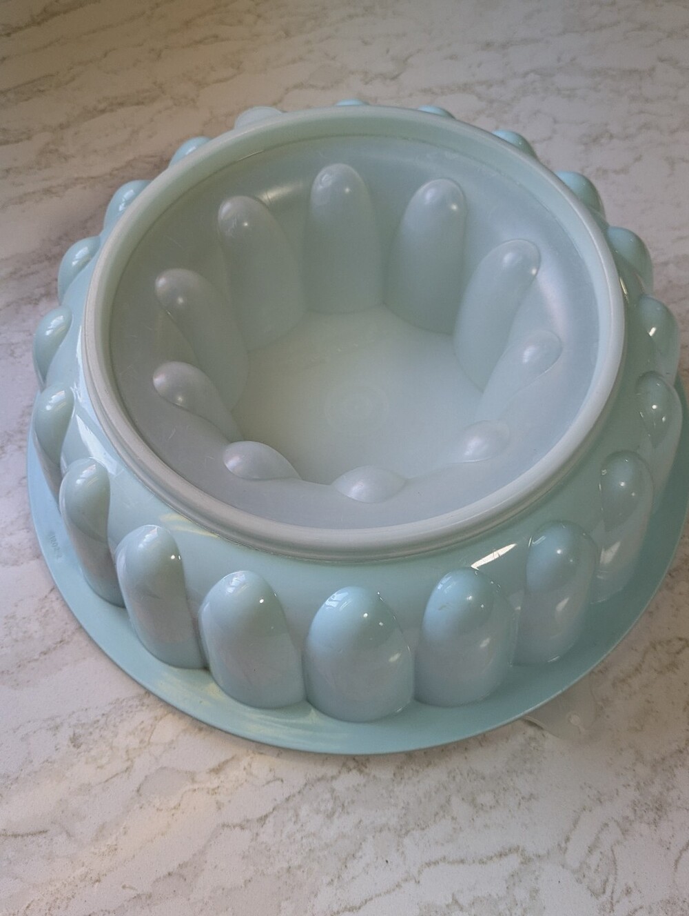 Vintage Tupperware 3-Piece Jel-Ring Jello Mold Ice Blue Mint Green